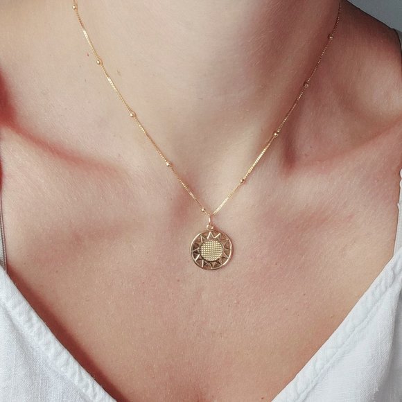 Jewelry - 18K Gold Filled Sun Medallion Necklace